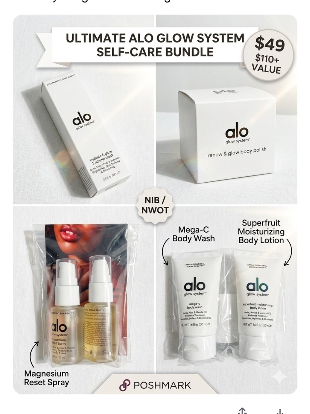ALO Yoga Glow System Self-Care Bundle — White